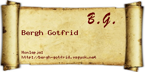 Bergh Gotfrid névjegykártya